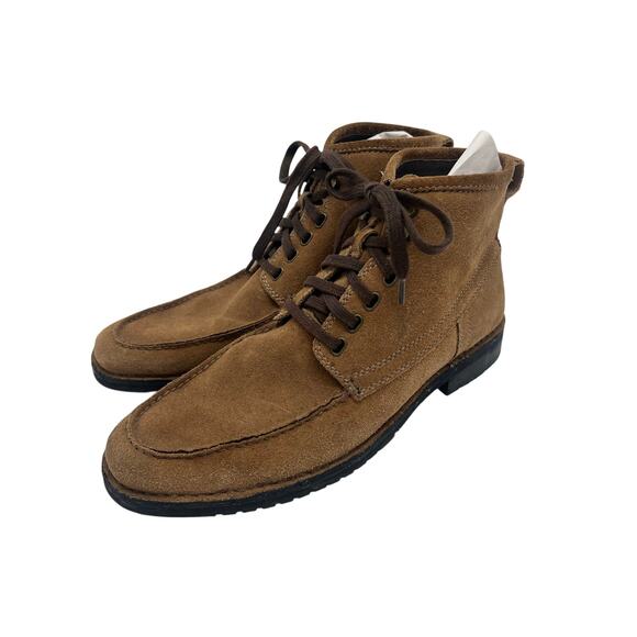 Banana Republic Mens Suede Moc Toe Boots SZ 10 M Tan Lace Up Ankle Indy Boot main image 7